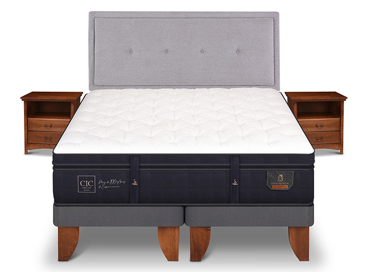 JUEGO DE DORMITORIO CIC CAMA EUROPEA SUPER PREMIUM BD 2 PLAZAS + SET GANGES - 1