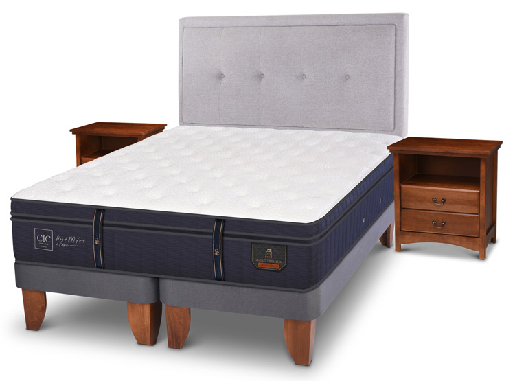 JUEGO DE DORMITORIO CIC CAMA EUROPEA GRAND PREMIUM BD 2 PLAZAS + SET GANGES - 2