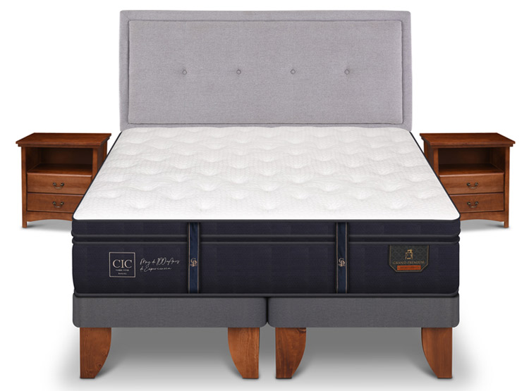 JUEGO DE DORMITORIO CIC CAMA EUROPEA GRAND PREMIUM BD 2 PLAZAS + SET GANGES - 1