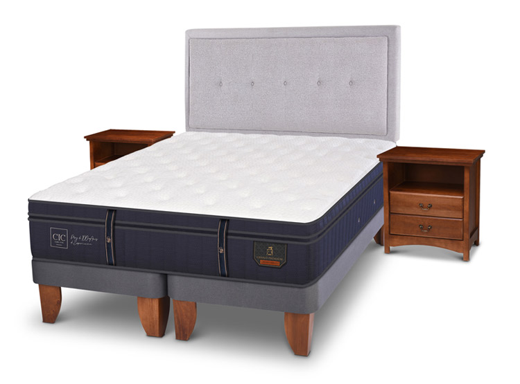 JUEGO DE DORMITORIO CIC CAMA EUROPEA GRAND PREMIUM KING + SET GANGES - 2