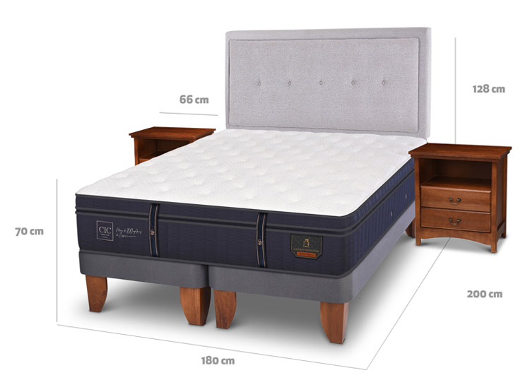JUEGO DE DORMITORIO CIC CAMA EUROPEA GRAND PREMIUM KING + SET GANGES - 11
