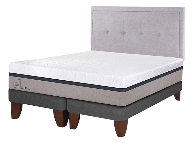 JUEGO DE DORMITORIO CIC CAMA EUROPEA BALANCE BD 2 PLAZAS + RESPALDO GANGES - 2