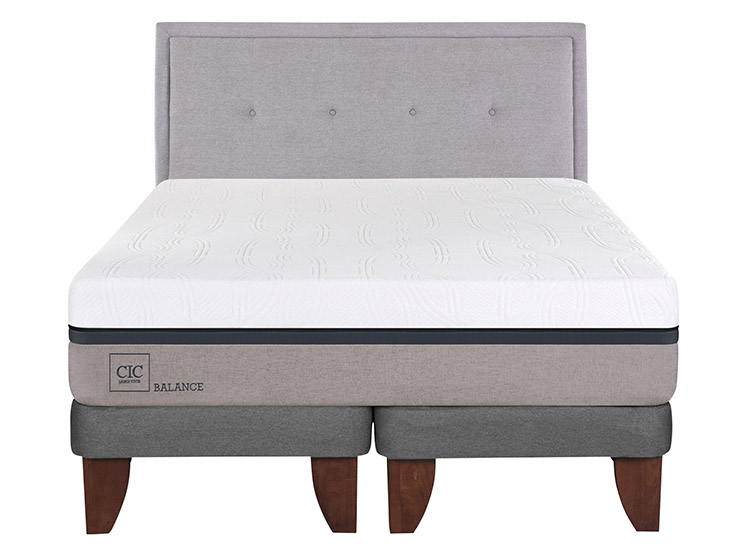 JUEGO DE DORMITORIO CIC CAMA EUROPEA BALANCE BD 2 PLAZAS + RESPALDO GANGES - 1