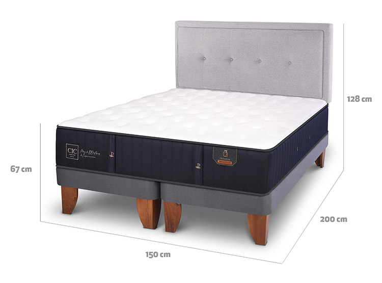 JUEGO DE DORMITORIO CIC CAMA EUROPEA PREMIUM BD 2 PLAZAS + RESPALDO GANGES - 3