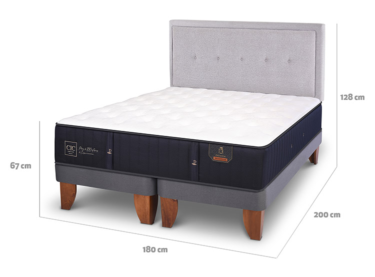 JUEGO DE DORMITORIO CIC CAMA EUROPEA PREMIUM KING + RESPALDO GANGES - 3