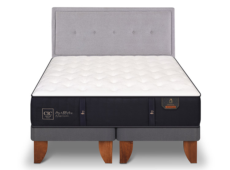 JUEGO DE DORMITORIO CIC CAMA EUROPEA PREMIUM KING + RESPALDO GANGES - 1