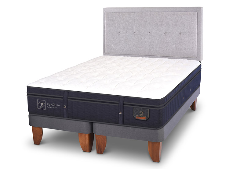 JUEGO DE DORMITORIO CIC CAMA EUROPEA SUPER PREMIUM KING + RESPALDO GANGES - 2