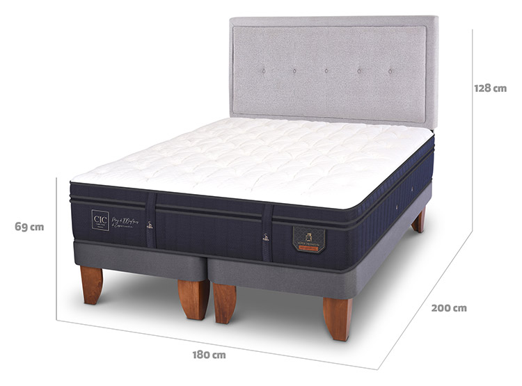 JUEGO DE DORMITORIO CIC CAMA EUROPEA SUPER PREMIUM KING + RESPALDO GANGES - 3