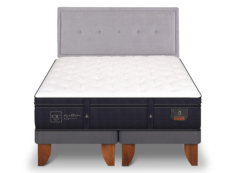 JUEGO DE DORMITORIO CIC CAMA EUROPEA SUPER PREMIUM KING + RESPALDO GANGES - 1