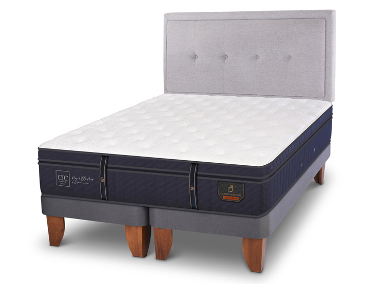 JUEGO DE DORMITORIO CIC CAMA EUROPEA GRAND PREMIUM BD 2 PLAZAS + RESPALDO GANGES - 2
