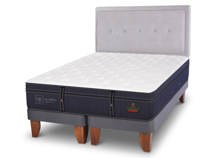 JUEGO DE DORMITORIO CIC CAMA EUROPEA GRAND PREMIUM KING + RESPALDO GANGES - 2