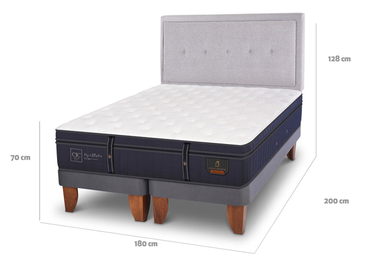 JUEGO DE DORMITORIO CIC CAMA EUROPEA GRAND PREMIUM KING + RESPALDO GANGES - 11