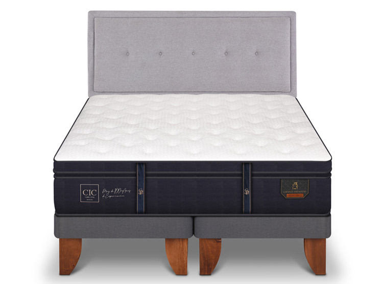 JUEGO DE DORMITORIO CIC CAMA EUROPEA GRAND PREMIUM KING + RESPALDO GANGES - 1