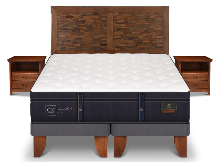 JUEGO DE DORMITORIO CIC CAMA EUROPEA GRAND PREMIUM KING + SET ANTIQUE - 1