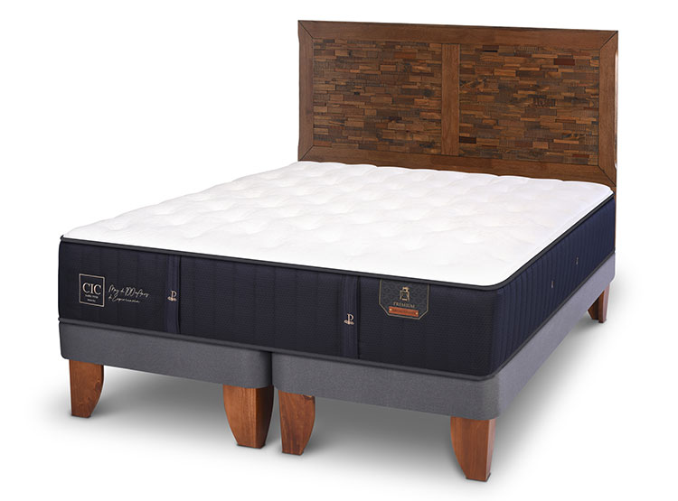JUEGO DE DORMITORIO CIC CAMA EUROPEA PREMIUM KING + RESPALDO ANTIQUE - 2