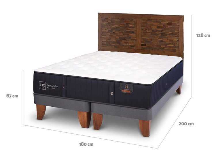 JUEGO DE DORMITORIO CIC CAMA EUROPEA PREMIUM KING + RESPALDO ANTIQUE - 3