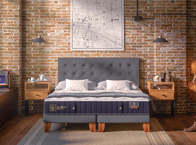 JUEGO DE DORMITORIO CIC CAMA EUROPEA PREMIUM KING + RESPALDO ANTIQUE - 9