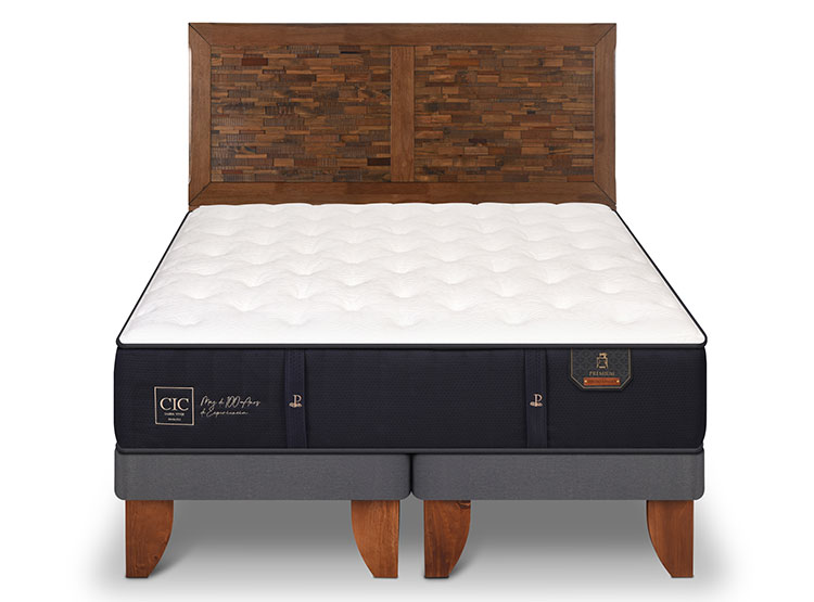 JUEGO DE DORMITORIO CIC CAMA EUROPEA PREMIUM KING + RESPALDO ANTIQUE - 1