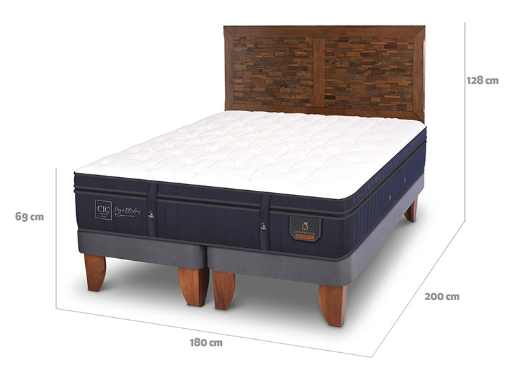 JUEGO DE DORMITORIO CIC CAMA EUROPEA SUPER PREMIUM KING + RESPALDO ANTIQUE - 3