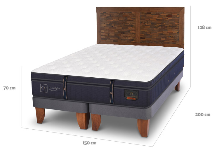 CAMA EUROPEA CIC GRAND PREMIUM BD 2 PL + RESPALDO ANTIQUE - 11