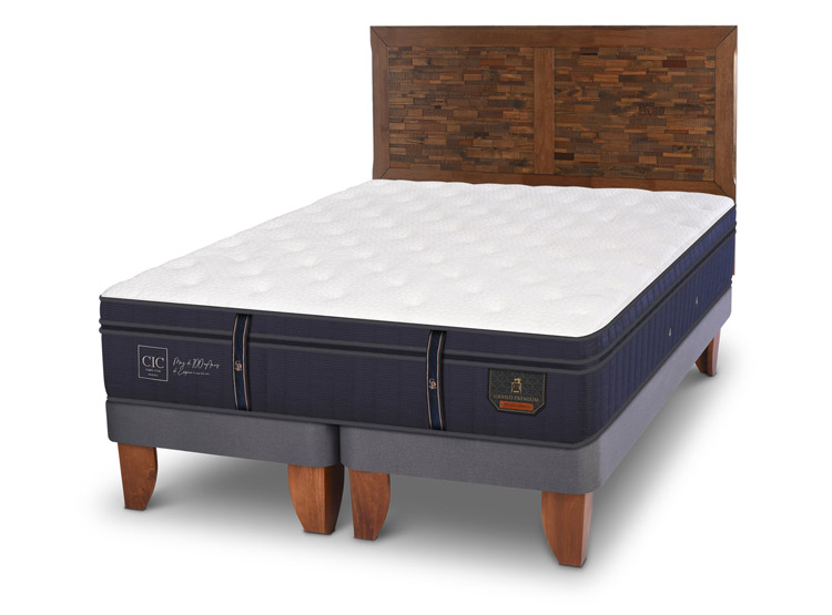 JUEGO DE DORMITORIO CIC CAMA EUROPEA GRAND PREMIUM KING + RESPALDO ANTIQUE - 2