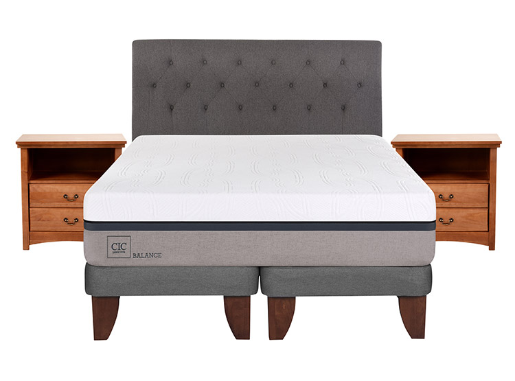 JUEGO DE DORMITORIO CIC CAMA EUROPEA BALANCE BD 2 PLAZAS + SET KAVERY - 1