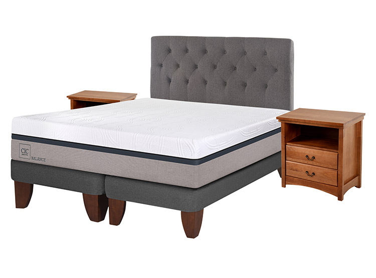 JUEGO DE DORMITORIO CIC CAMA EUROPEA BALANCE BD KING + SET KAVERY - 2
