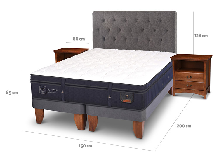 JUEGO DE DORMITORIO CIC CAMA EUROPEA SUPER PREMIUM BD 2 PLAZAS + SET KAVERY - 3