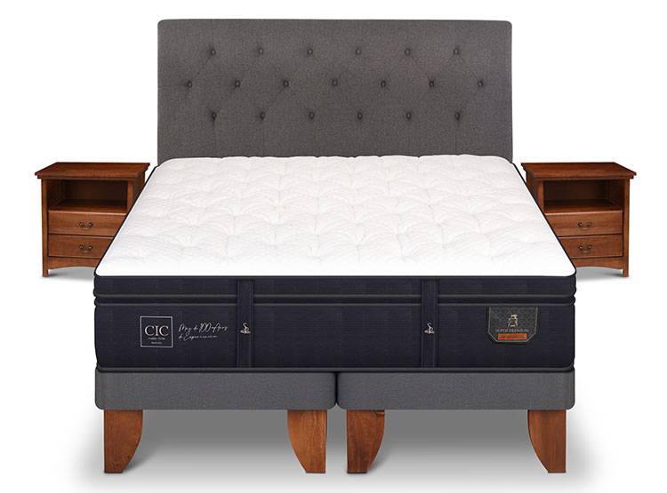 JUEGO DE DORMITORIO CIC CAMA EUROPEA SUPER PREMIUM BD 2 PLAZAS + SET KAVERY - 1