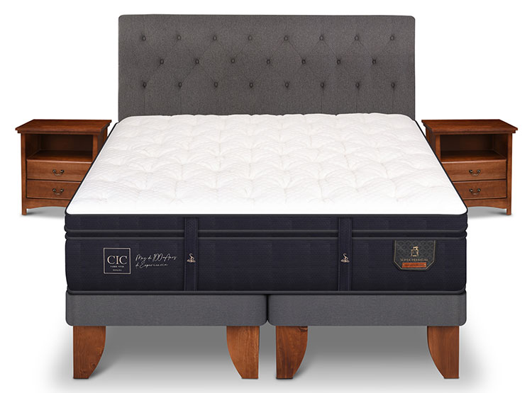 JUEGO DE DORMITORIO CIC CAMA EUROPEA SUPER PREMIUM KING + SET KAVERY - 1