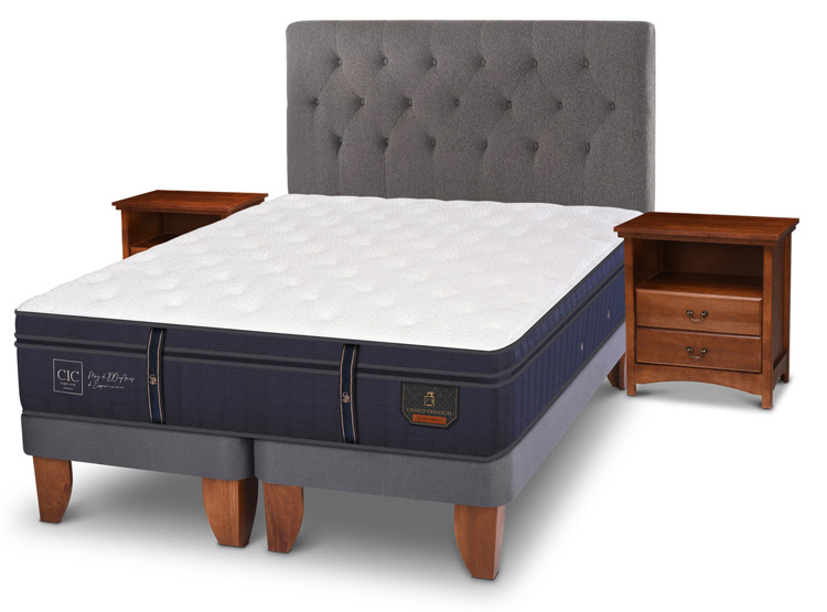 JUEGO DE DORMITORIO CIC CAMA EUROPEA GRAND PREMIUM BD 2 PLAZAS + SET KAVERY - 2