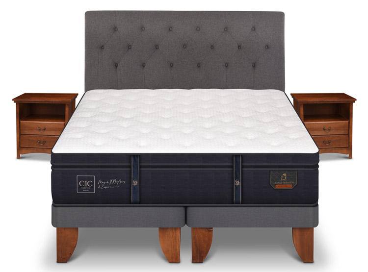 JUEGO DE DORMITORIO CIC CAMA EUROPEA GRAND PREMIUM BD 2 PLAZAS + SET KAVERY - 1