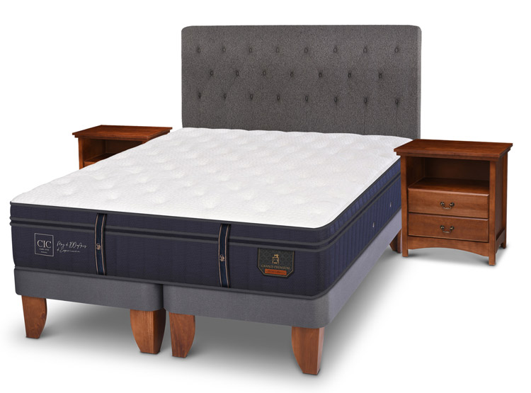 JUEGO DE DORMITORIO CIC CAMA EUROPEA GRAND PREMIUM KING + SET KAVERY - 2