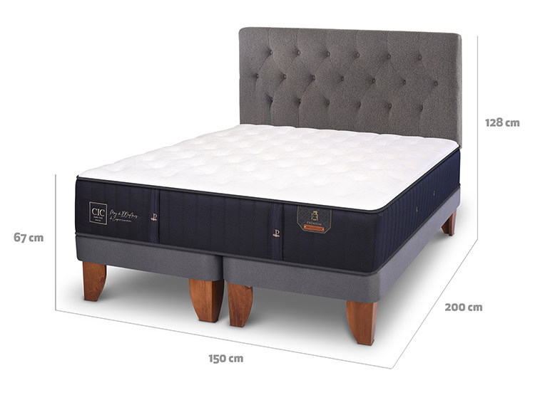 JUEGO DE DORMITORIO CIC CAMA EUROPEA PREMIUM BD 2 PLAZAS + RESPALDO KAVERY - 3