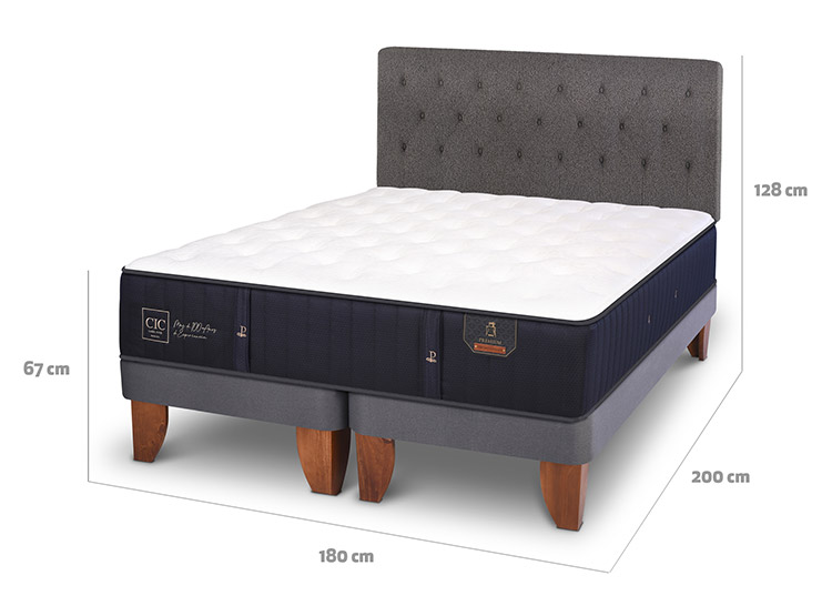 JUEGO DE DORMITORIO CIC CAMA EUROPEA PREMIUM KING + RESPALDO KAVERY - 3