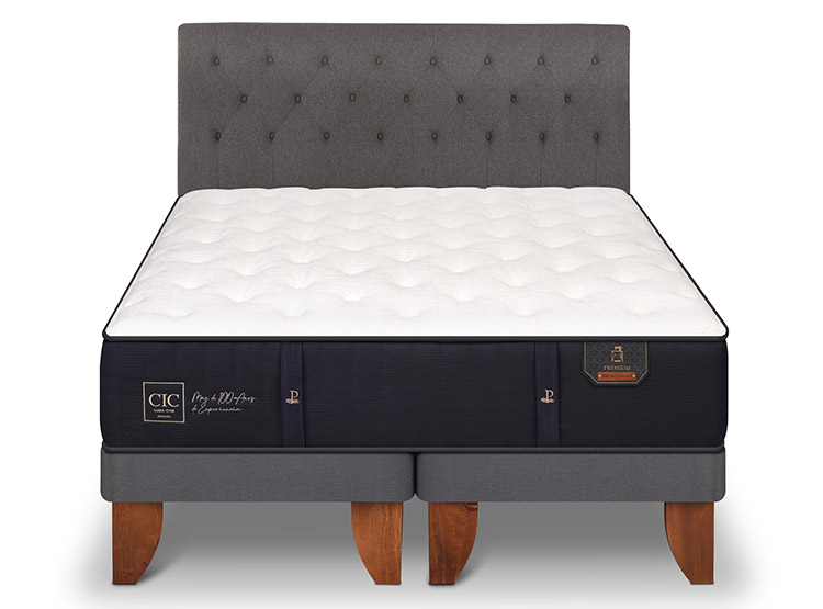 JUEGO DE DORMITORIO CIC CAMA EUROPEA PREMIUM KING + RESPALDO KAVERY - 1