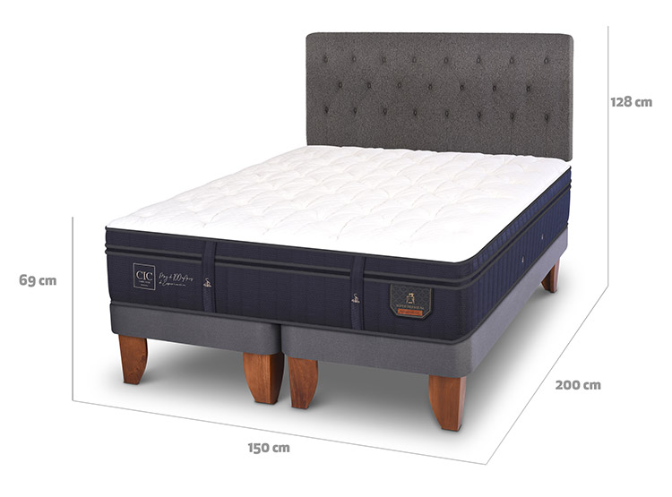 JUEGO DE DORMITORIO CIC CAMA EUROPEA SUPER PREMIUM BD 2 PLAZAS + RESPALDO KAVERY - 3