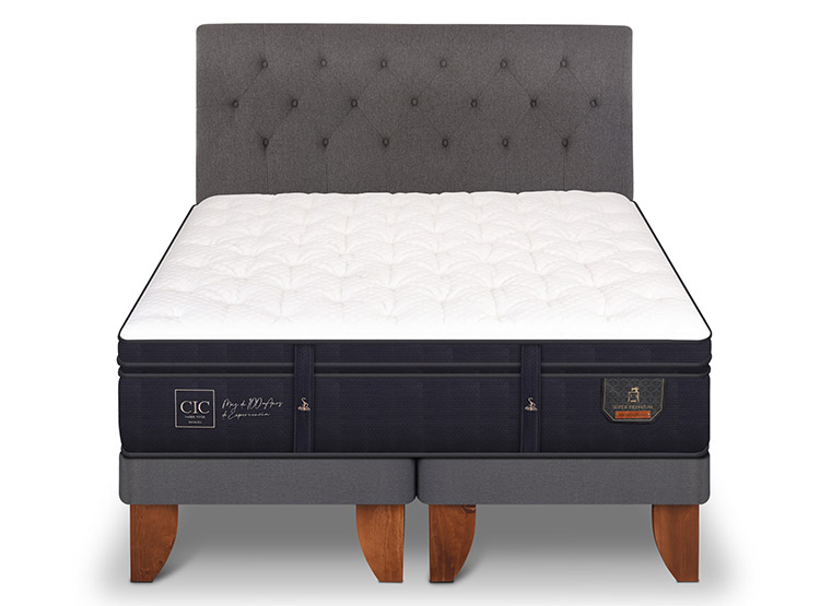 JUEGO DE DORMITORIO CIC CAMA EUROPEA SUPER PREMIUM BD 2 PLAZAS + RESPALDO KAVERY - 1