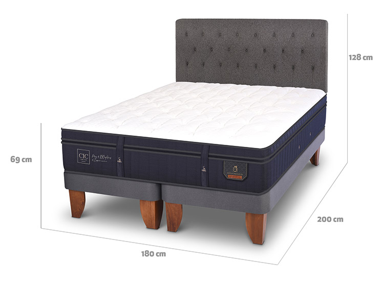JUEGO DE DORMITORIO CIC CAMA EUROPEA SUPER PREMIUM KING + RESPALDO KAVERY - 3