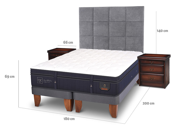 JUEGO DE DORMITORIO CIC CAMA EUROPEA SUPER PREMIUM KING + SET TAMESIS - 3