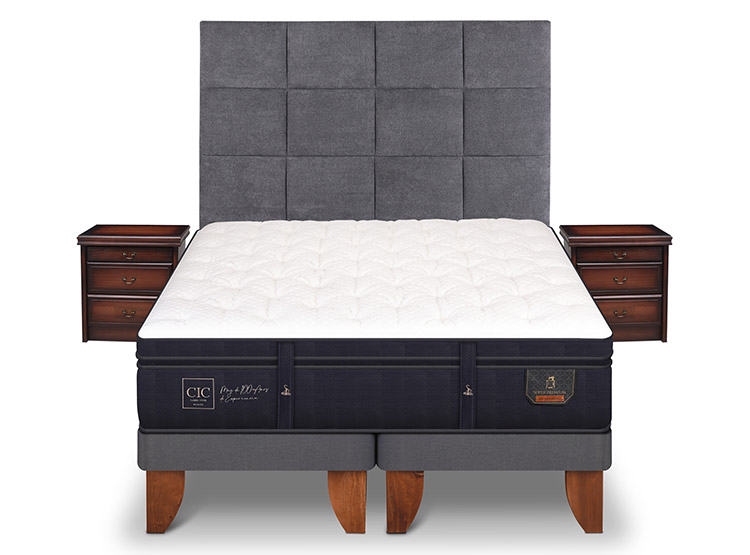 JUEGO DE DORMITORIO CIC CAMA EUROPEA SUPER PREMIUM KING + SET TAMESIS - 1