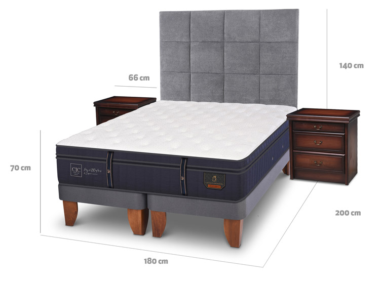 JUEGO DE DORMITORIO CIC CAMA EUROPEA GRAND PREMIUM KING + SET TAMESIS - 11