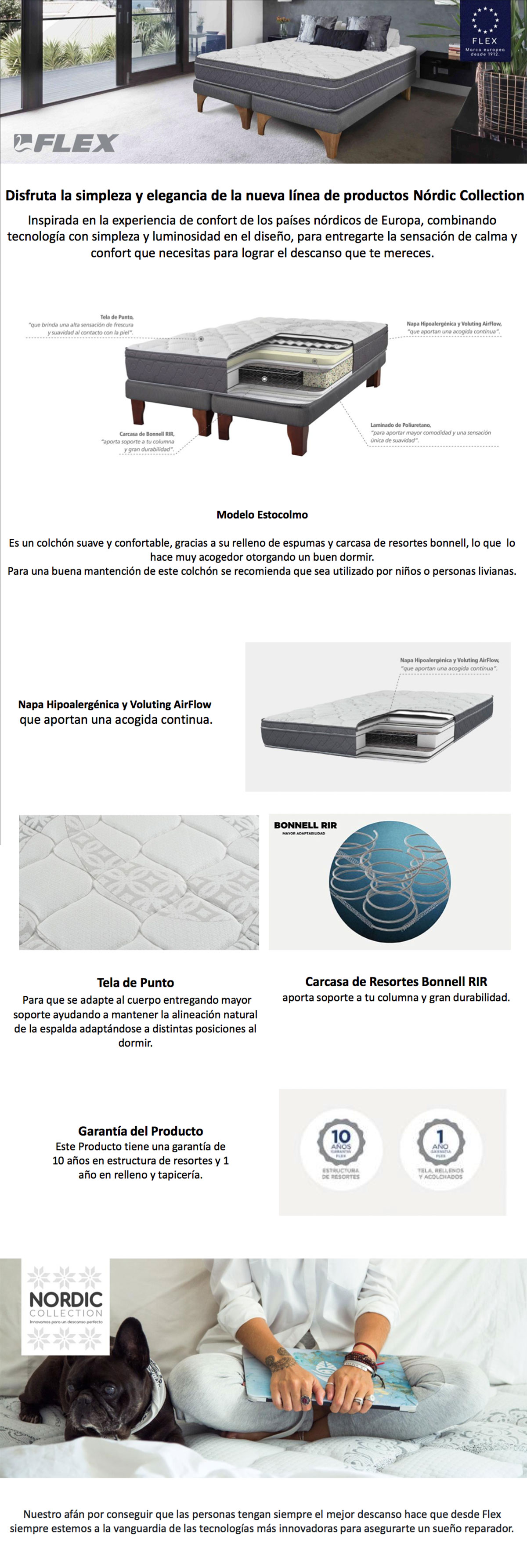 COLCHON FLEX ESTOCOLMO BOX 2 PL
