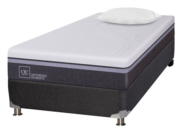 JUEGO DE DORMITORIO CIC CAMA BOX SPRING ORTOPEDIC ADVANCE B5 1.5 PLAZAS NEGRO + ALMOHADA - 2