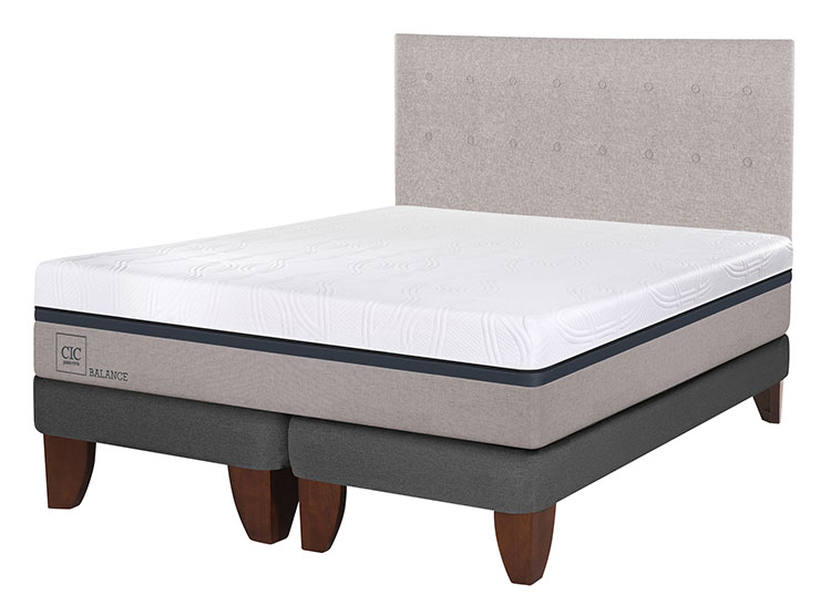 JUEGO DE DORMITORIO CIC CAMA EUROPEA BALANCE KING + RESPALDO TIGRIS - 2