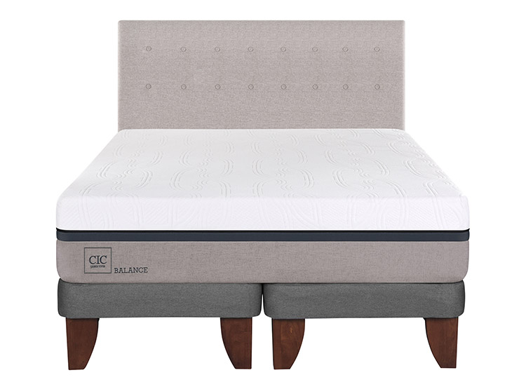 JUEGO DE DORMITORIO CIC CAMA EUROPEA BALANCE KING + RESPALDO TIGRIS - 1