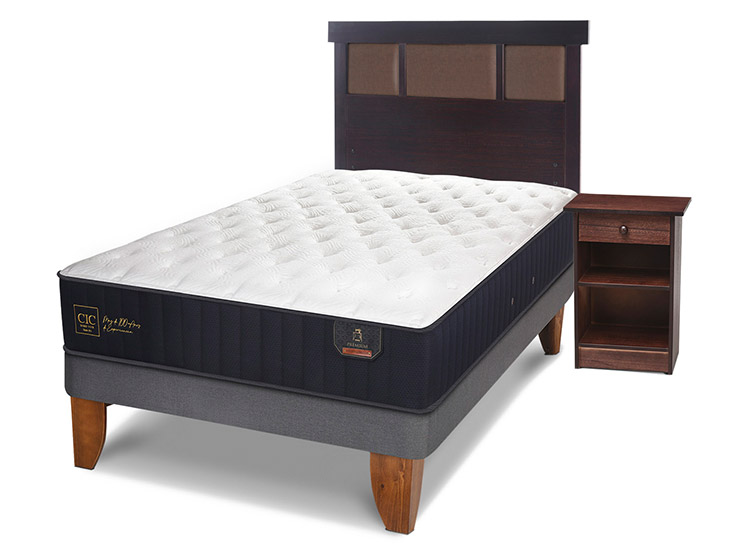 JUEGO DE DORMITORIO CIC CAMA EUROPEA PREMIUM 1.5 PLAZAS + SET DUBLIN CHOCOLATE - 2