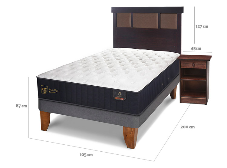 JUEGO DE DORMITORIO CIC CAMA EUROPEA PREMIUM 1.5 PLAZAS + SET DUBLIN CHOCOLATE - 3