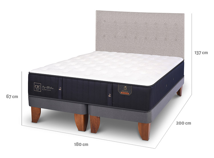 JUEGO DE DORMITORIO CIC CAMA EUROPEA PREMIUM KING + RESPALDO TIGRIS - 3
