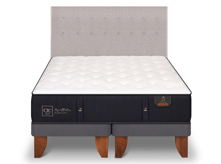 JUEGO DE DORMITORIO CIC CAMA EUROPEA PREMIUM KING + RESPALDO TIGRIS - 1